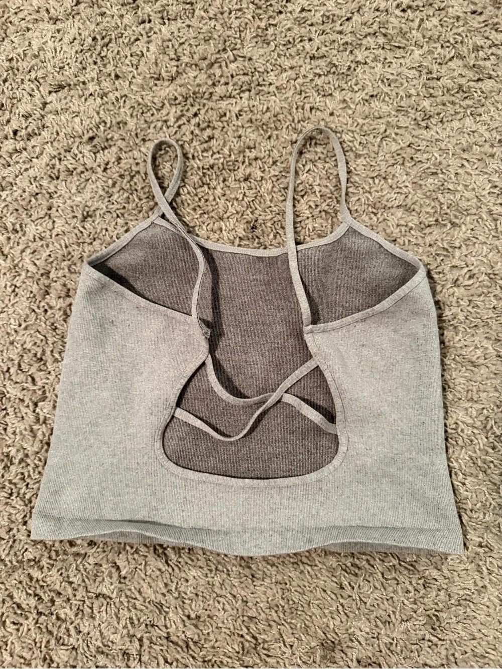Free People Light Grey Cropped Camisole with Thin Straps